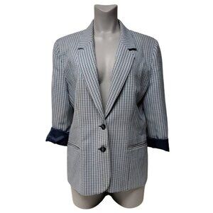 Vintage Haberdashery Houndstooth Blazer Jacket Size 12 Union Made